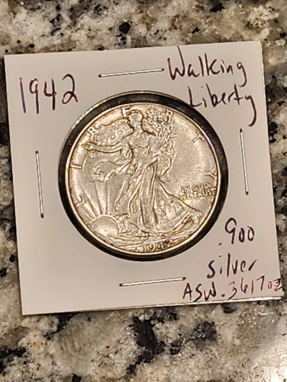 SHARP LUSTROUS UNCIRCULATED 1942 WALKING LIBERTY SILVER HALF DOLLAR